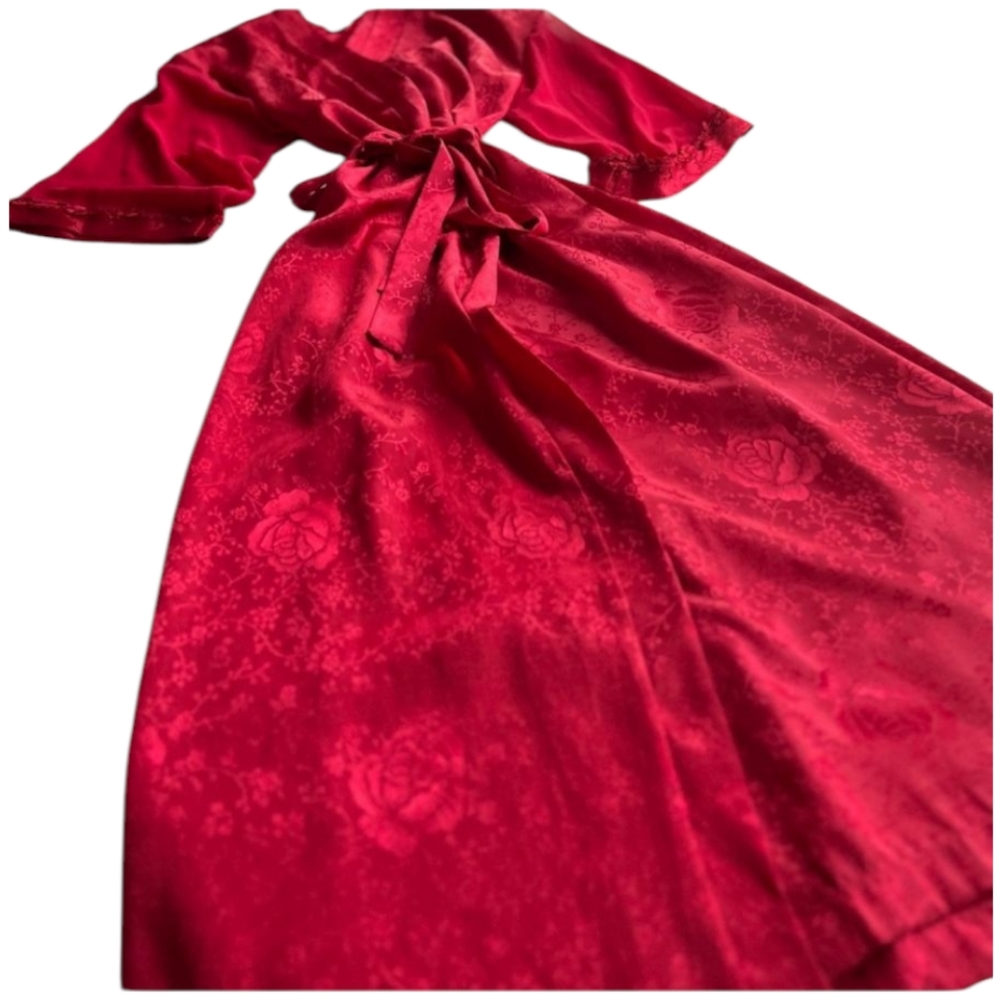 😍VTG 1994 Set NYC Bloomingdale’s robe M ROSES Set - Picture 2 of 12